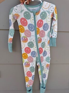 Little Sleepies Multicolor Smiley Footed One-Piece Pajamas